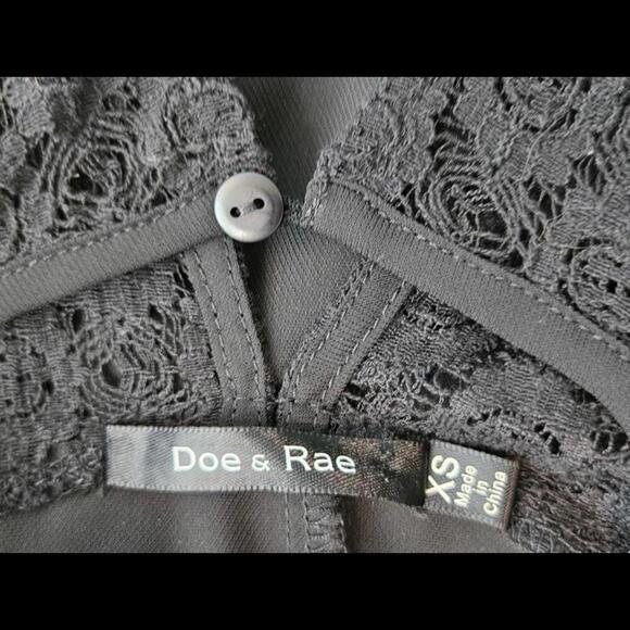 Doe & Rae Black Lace Back Romper Size XS - Picture 9 of 9